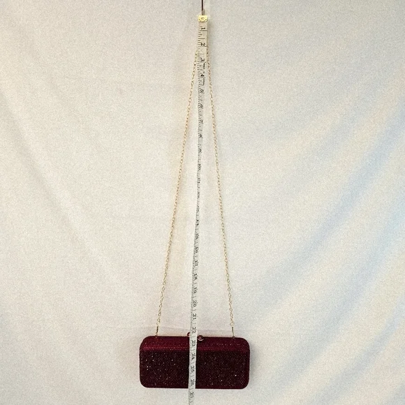 Red Gem Evening Bag 2 Different Length Chains & Extra Gems NWOT Fits Cell Phone - Picture 10 of 16